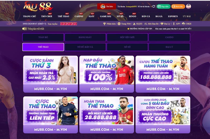 khuyến mãi Mu88